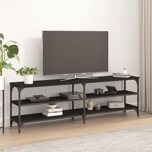 Tv-bord 160x30x50 cm konstrueret træ sort