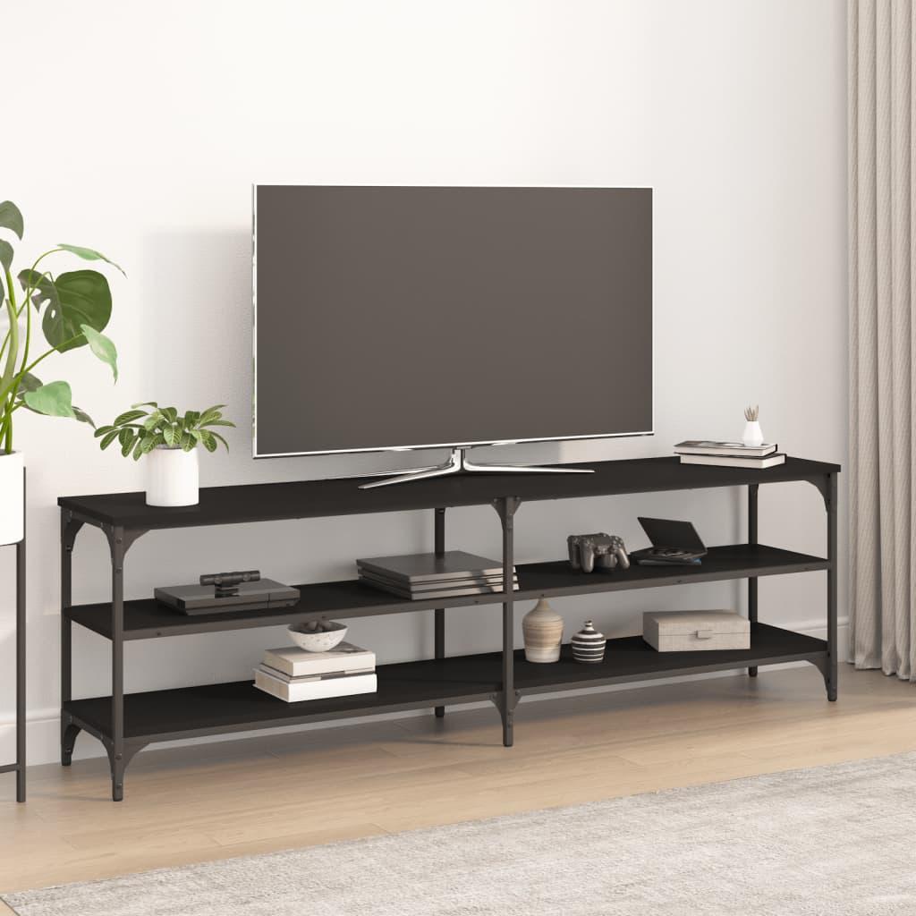 Tv-bord 160x30x50 cm konstrueret træ sort