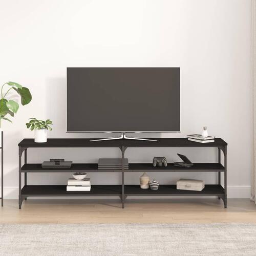 Tv-bord 160x30x50 cm konstrueret træ sort