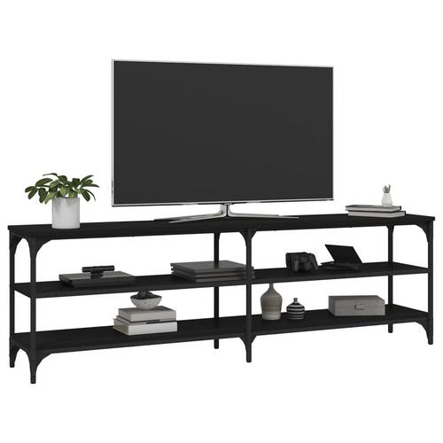 Tv-bord 160x30x50 cm konstrueret træ sort