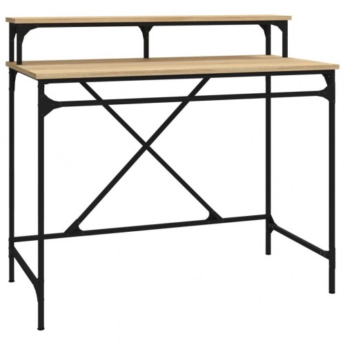Skrivebord 100×50×90 cm i konstrueret træ og jern - sonoma-eg, industrielt design