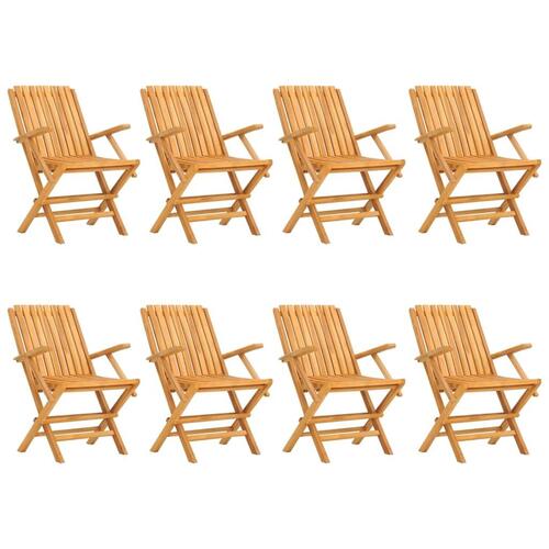 Havestole 8 stk. 61x67x90 cm foldbare massivt teaktræ