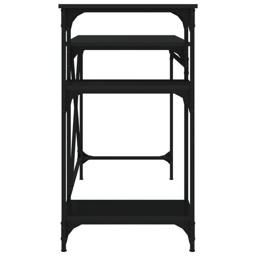 Skrivebord m. hylder 105x50x90 cm konstrueret træ og jern sort
