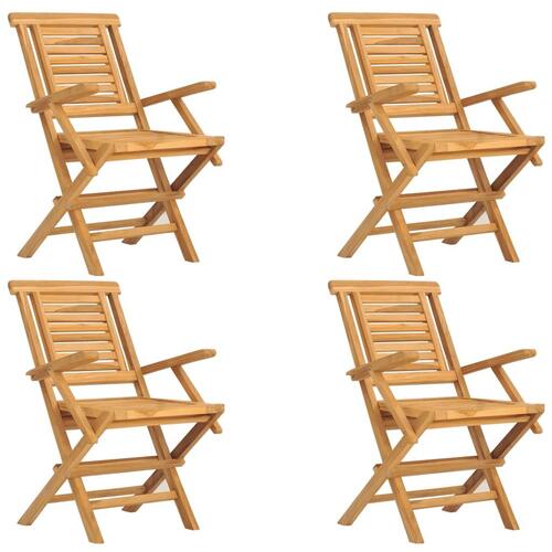 Havestole 4 stk. 56x63x90 cm foldbare massivt teaktræ