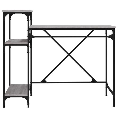 Skrivebord 105x50x90 cm konstrueret træ og jern grå sonoma-eg