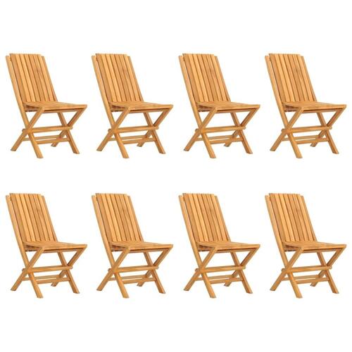 Havestole 8 stk. 47x47x89 cm foldbare massivt teaktræ