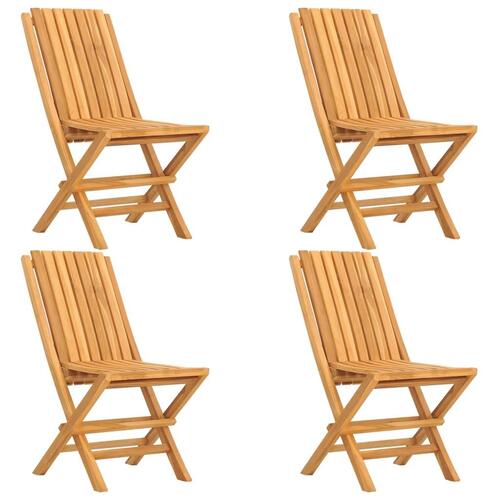 Havestole 4 stk. 47x47x89 cm foldbare massivt teaktræ