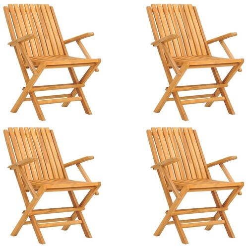Havestole 4 stk. 61x67x90 cm foldbare massivt teaktræ