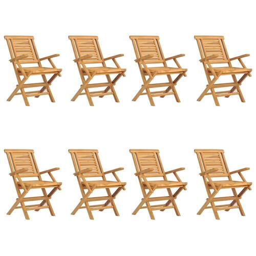 Havestole 8 stk. 56x63x90 cm foldbare massivt teaktræ