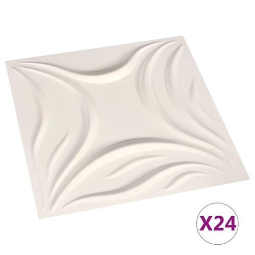 Vægpaneler 24 stk. 3D 0,5x0,5 m 6 m²