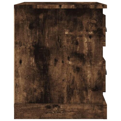 Sengebord 39x39x47,5 cm konstrueret træ røget egetræsfarve