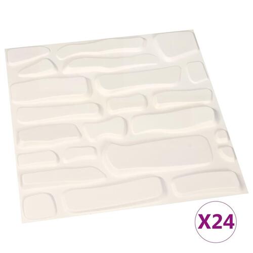 Vægpaneler 24 stk. 3D 0,5x0,5 m 6 m²