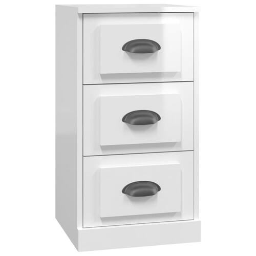 Skænk 36x35,5x67,5 cm konstrueret træ hvid højglans