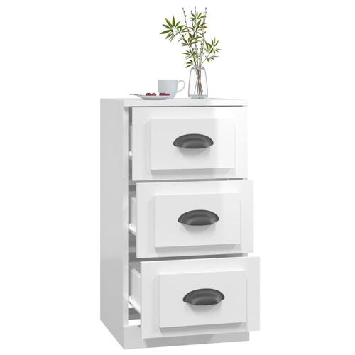 Skænk 36x35,5x67,5 cm konstrueret træ hvid højglans