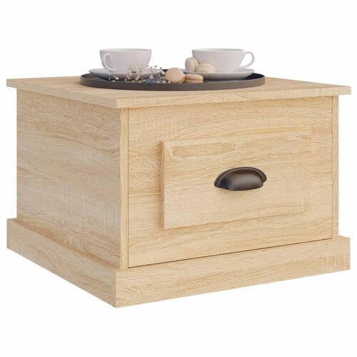 Sofabord 50x50x35 cm konstrueret træ sonoma-eg