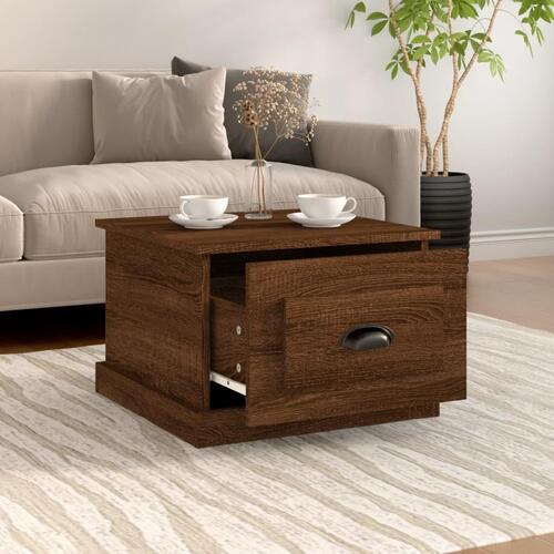 Sofabord 50x50x35 cm konstrueret træ brun egetræsfarve