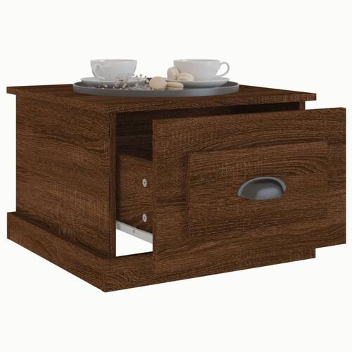 Sofabord 50x50x35 cm konstrueret træ brun egetræsfarve