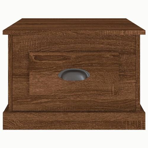 Sofabord 50x50x35 cm konstrueret træ brun egetræsfarve