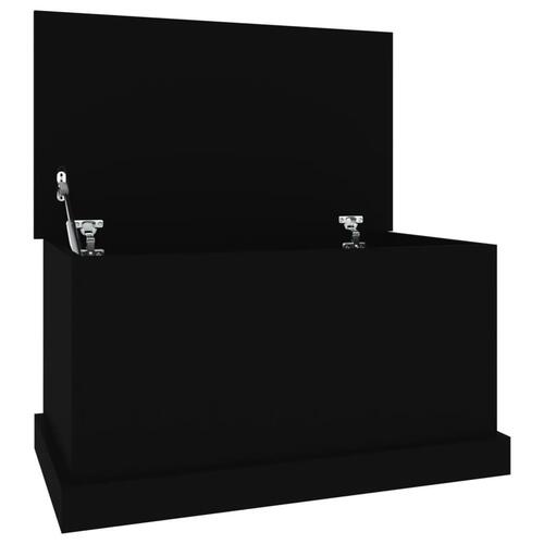 Opbevaringskasse 70x40x38 cm konstrueret træ sort