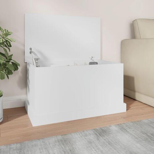 Opbevaringskasse 70x40x38 cm konstrueret træ hvid