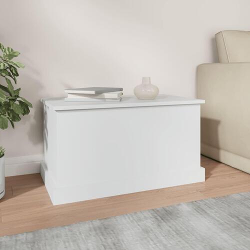 Opbevaringskasse 70x40x38 cm konstrueret træ hvid