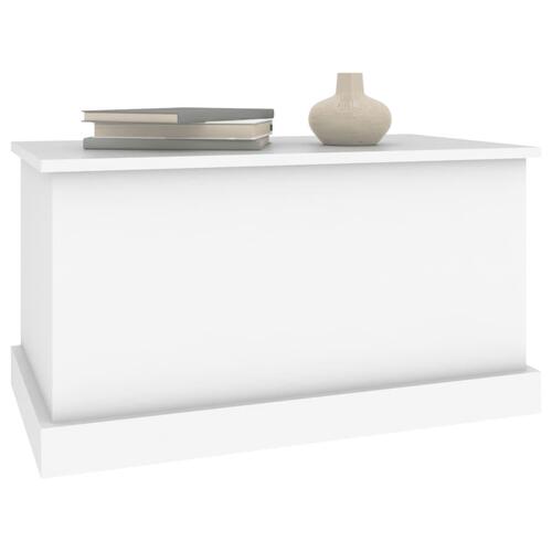 Opbevaringskasse 70x40x38 cm konstrueret træ hvid