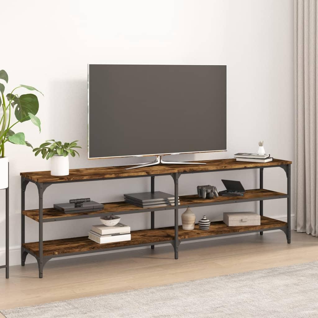 Tv-bord 160x30x50 cm konstrueret træ røget egetræsfarve