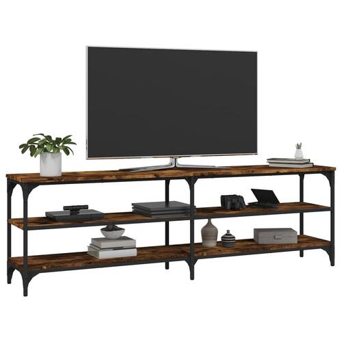 Tv-bord 160x30x50 cm konstrueret træ røget egetræsfarve