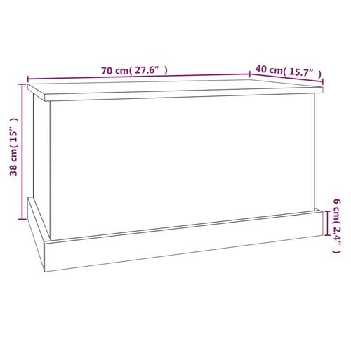 Opbevaringskasse 70x40x38 cm konstrueret træ sonoma-eg