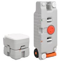 Transportabelt campingtoilet og vandbeholder