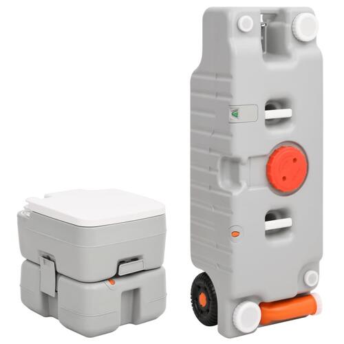 Transportabelt campingtoilet og vandbeholder
