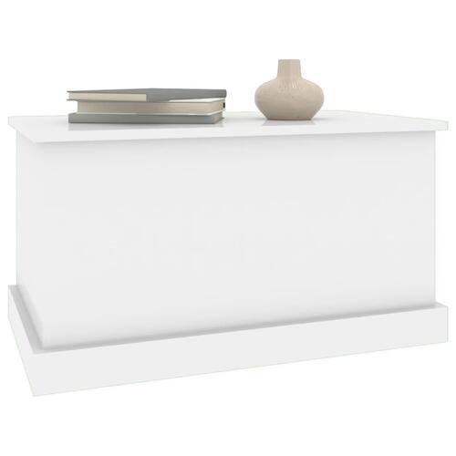 Opbevaringskasse 70x40x38 cm konstrueret træ hvid højglans