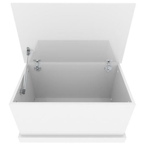 Opbevaringskasse 70x40x38 cm konstrueret træ hvid højglans