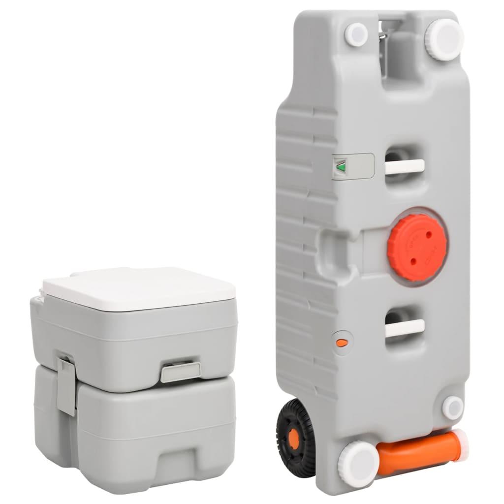 Transportabelt campingtoilet og vandbeholder
