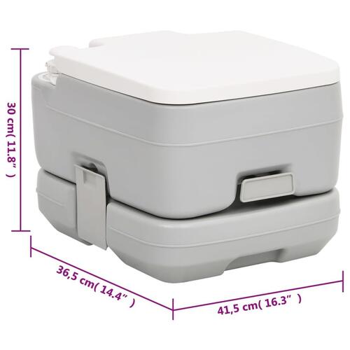 Transportabelt campingtoilet og vandbeholder