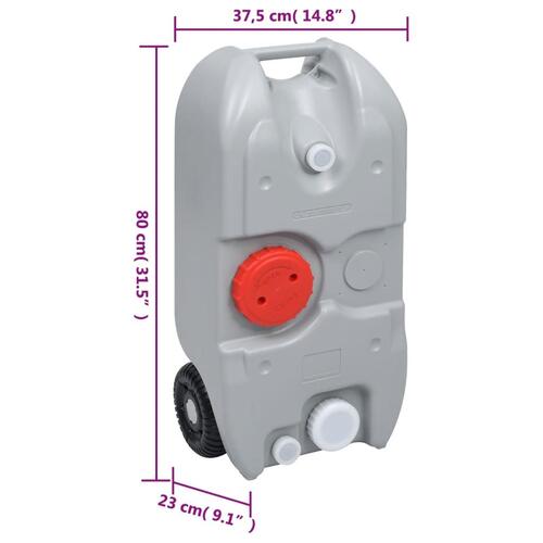 Transportabelt campingtoilet og vandbeholder