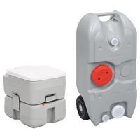 Transportabelt campingtoilet og vandbeholder