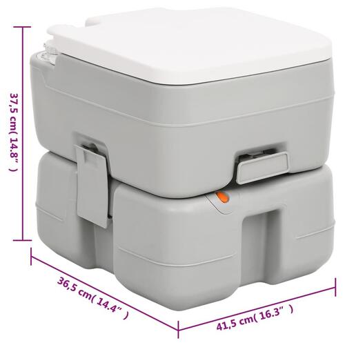 Transportabelt campingtoilet og vandbeholder