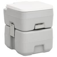 Transportabelt campingtoilet 20+10 l HDPE grå og hvid
