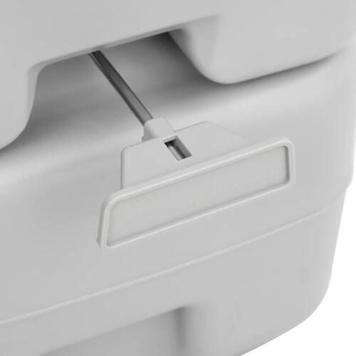 Transportabelt campingtoilet 20+10 l HDPE grå og hvid
