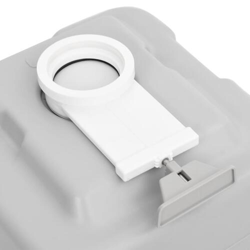 Transportabelt campingtoilet 20+10 l HDPE grå og hvid