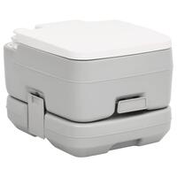 Transportabelt campingtoilet 10+10 l HDPE grå og hvid
