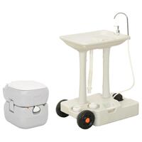 Transportabelt campingtoilet og håndvask
