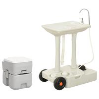 Transportabelt campingtoilet og håndvask