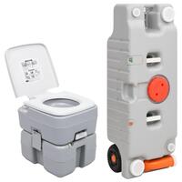 Transportabelt campingtoilet og vandbeholder