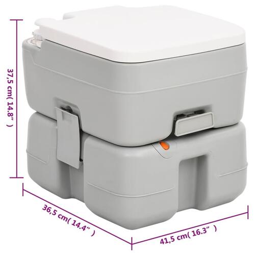 Transportabelt campingtoilet og håndvask