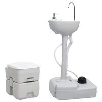 Transportabelt campingtoilet og håndvask