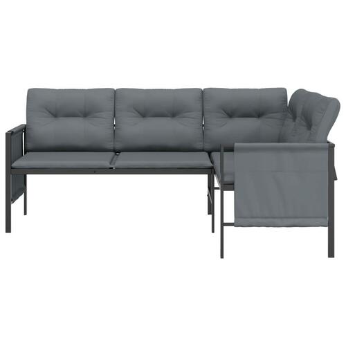 Hjørnesofa til haven stål og textilene antracitgrå
