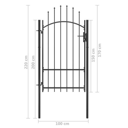 Havelåge 1x2,2 m stål sort