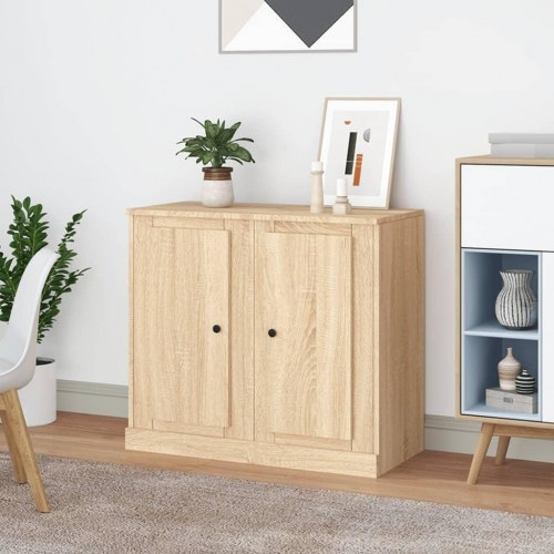 Skænke 2 stk. 37,5x35,5x67,5 cm konstrueret træ sonoma-eg